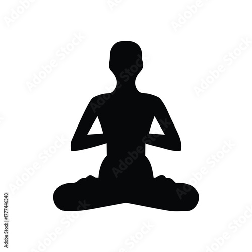 Silhouette of a woman meditating, yoga exercise