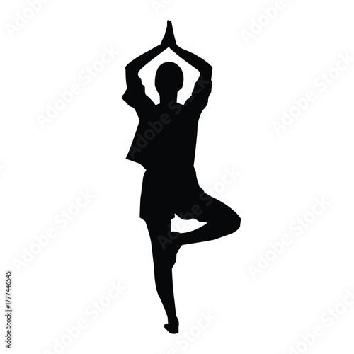 silhouette of a woman practicing yoga