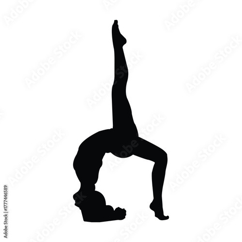 silhouette of a woman doing yoga