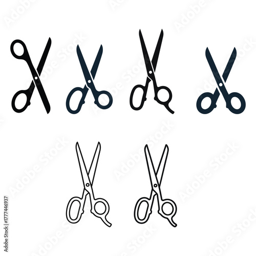 Hairdresser and Tailor Tool Symbol Clipart Collection