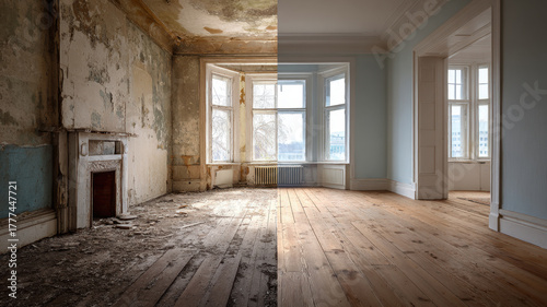  room before and after renovation,