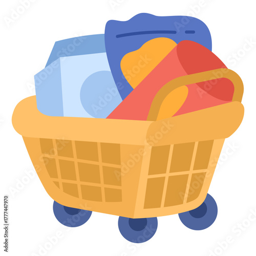 Trolley Hand Drawn Shopping Illustration