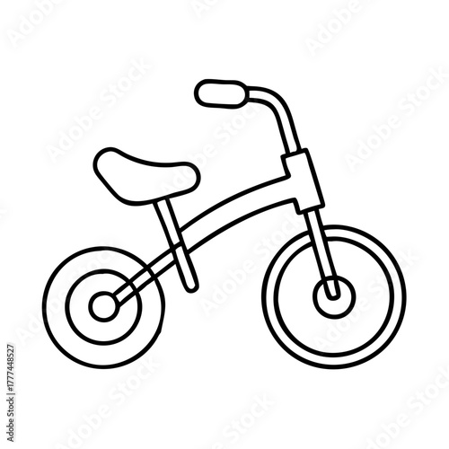 Simple line drawing of a childs tricycle