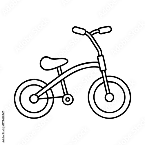 Simple line drawing of a childs tricycle