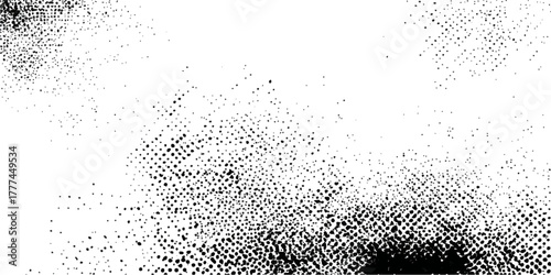 Abstract black and white textured background with dynamic lines and speckled details