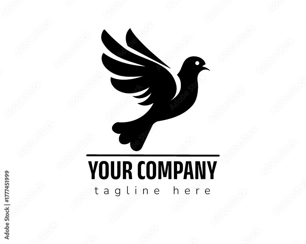 Obraz premium dove logo icon, icon isolated on white background type 1 