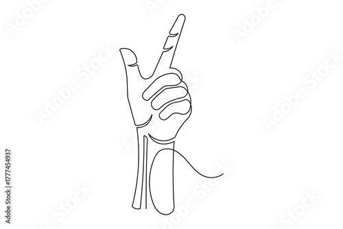 Continuous one line drawing of human hand gestures minimalist outline artwork