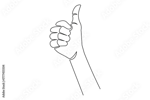 Minimalist human hand gestures continuous one line outline simple illustration