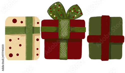 Colorful gift boxes with ribbons for holiday celebrations