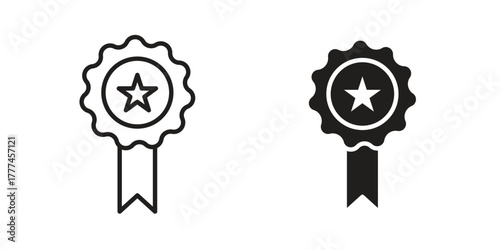 Accreditation icon flat and thin stroke vector pack. Editable icons set