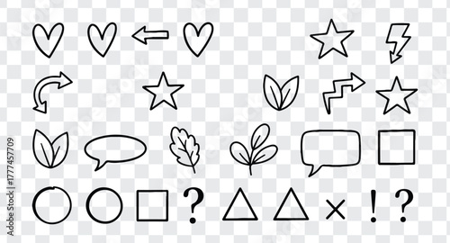 cute hand drawn doodle vector set, love, Natural , firework, cloud, weather, rainbow, snow, heart and creative design vector collection