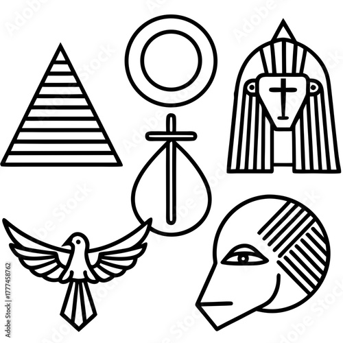 Ancient Egypt Symbols Vector Collection