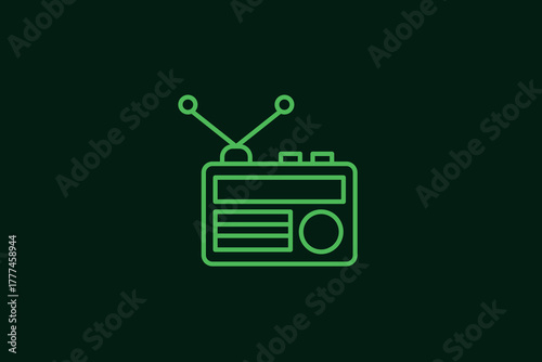 radio illustration in flat style design. Vector illustration.	
