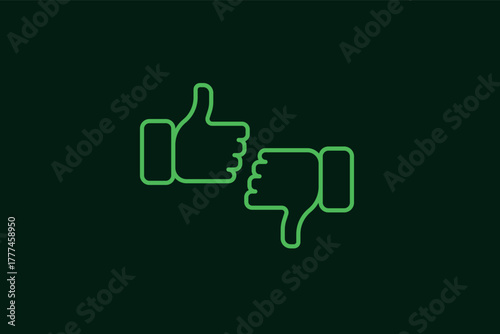 like dislike illustration in flat style design. Vector illustration.	