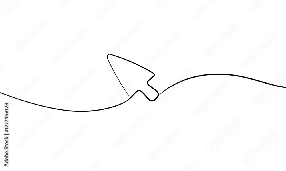 Obraz premium Cursor arrow icon, continious line drawing. Signs and symbols outline. Vector illustration