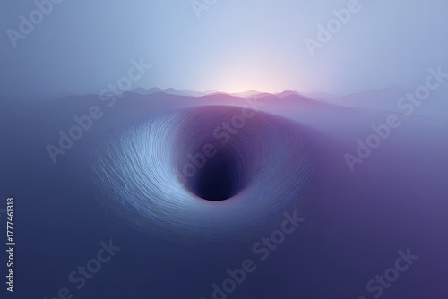 surreal gradient mist with soft colors and central empty void creating a conceptual layout for text