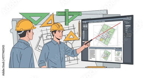 Collaborative architectural design review with engineers using digital blueprint
