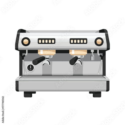 Professional espresso machine ready to brew delicious morning coffee now