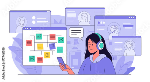 Remote collaboration via digital platforms fostering a connected team environment