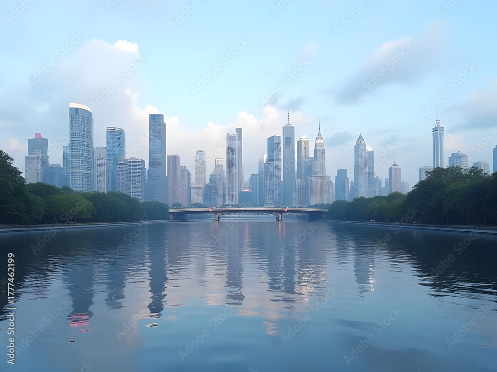 Obraz premium Modern city skyline 