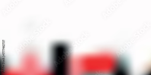 Abstract artistic composition with bold red and black vertical shapes on a clean white background.