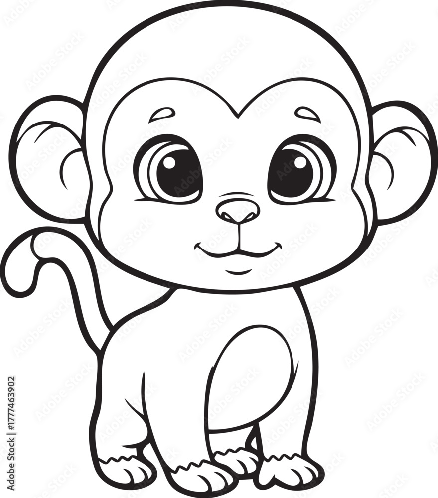 Obraz premium silhouette of clean vector of baby Monkey isolated on white&nbsp;background