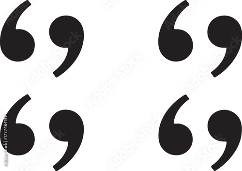 quotes  - black vector icon