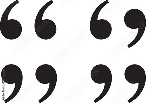 quotes  - black vector icon