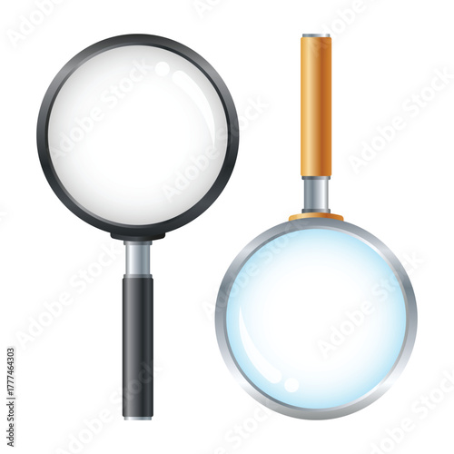 Black Magnifying Glass Vector Illustration