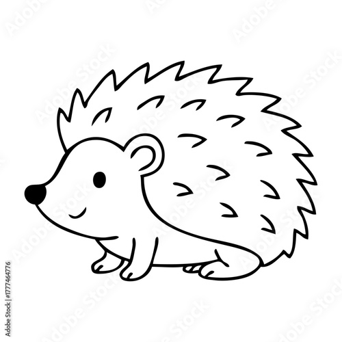 Dibujo sencillo de erizo sonriente 