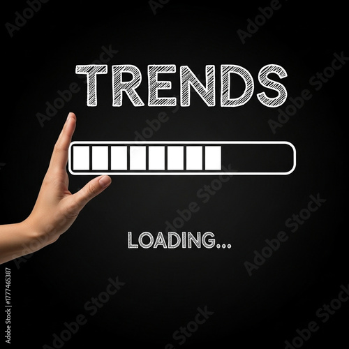 TRENDS Loading Progress Bar on Black Background
