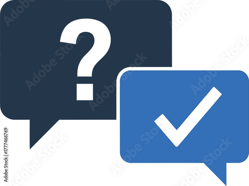 Question and answer icon for web design