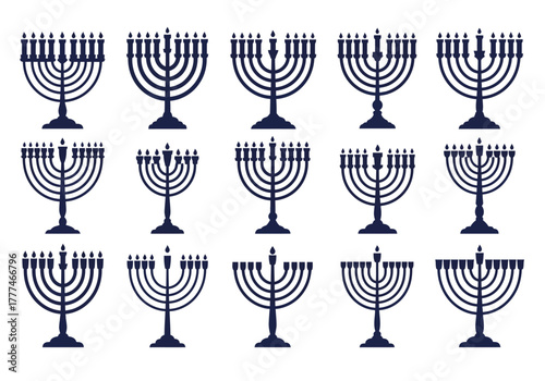 Hanukkah Menorah Set Elegant Candle Holders for Jewish Celebrations