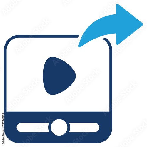 Video Share Icon for Online Uploading and Social Media Platform