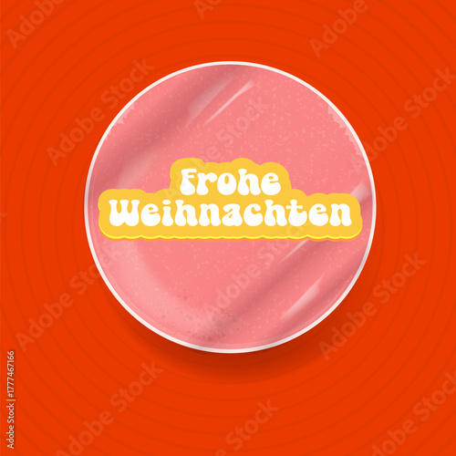 Frohe weihnachten Merry Christmas in German quote red square banner vector design, creative holiday typography, modern festive graphic for cards, invitations, social media banners, and decorations.