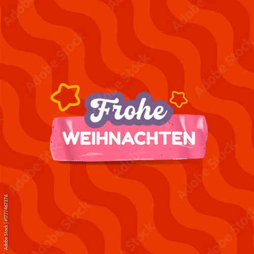 Frohe weihnachten Merry Christmas in German quote red square banner vector design, creative holiday typography, modern festive graphic for cards, invitations, social media banners, and decorations.