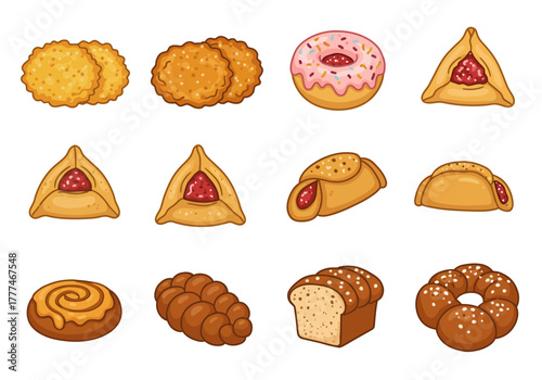 Delicious Pastries and Baked Treats Illustration