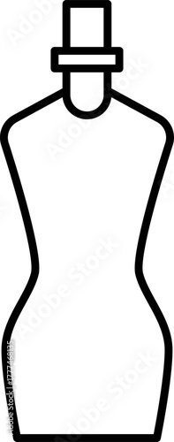 Perfume stroke outline icons set isolated on white background. Perfume bottles line icons. Glass sprayer, luxury parfum sampler, cologne outline pictogram for cosmetic store illustration.