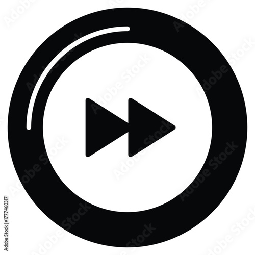 Fast Forward Audio Icon for Music and Sound Streaming