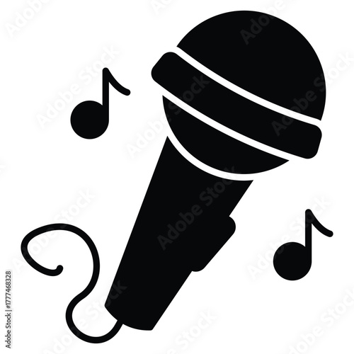 Microphone Icon for Audio Recording and Podcast Studio Interface