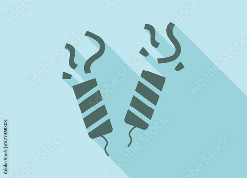 Festive New Year crackers, Christmas holidays - Vector illustration