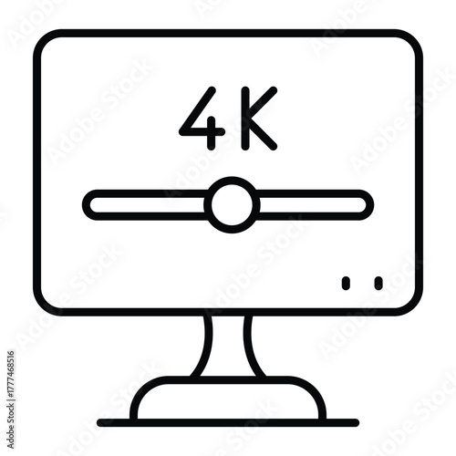4K Video Icon for Ultra HD Streaming and Media Design