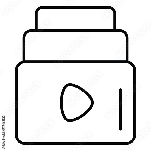 Video Playlist Icon for Streaming and Online Media Organization