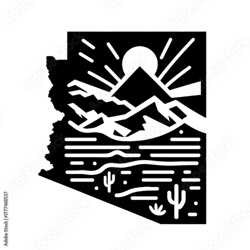 state of Arizona vector black and white, arizona, america, usa, vector, black and white, map, wallpaper, image
