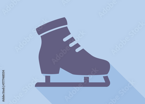 Sports figure skates, winter entertainment on ice - Vector illustration
