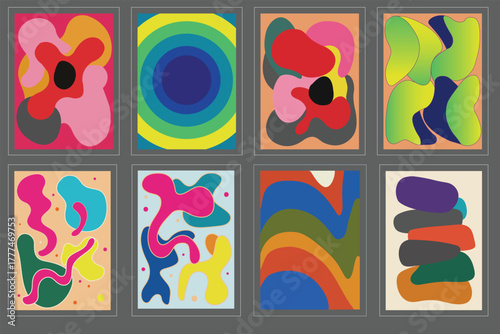 Modern Geometric Poster Set — Minimalist Abstract Art and Graphic Design Templates
