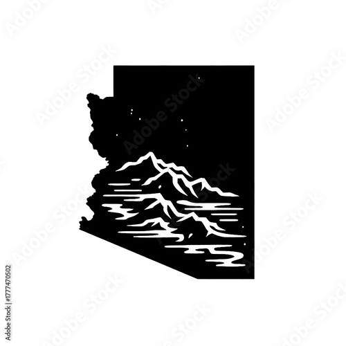 state of Arizona vector black and white, arizona, america, usa, vector, black and white, map, wallpaper, image