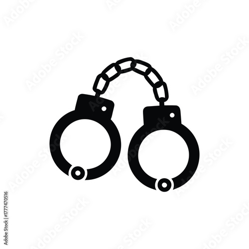 Handcuffs icon for law enforcement, crime, and justice related concepts