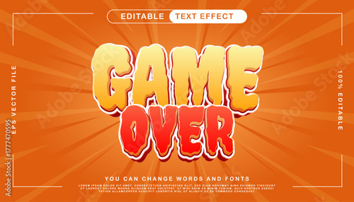 Game Over Text Effect for Gaming and Entertainment Applications
