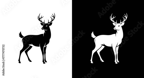 Elegant Deer Silhouette Vector Illustration